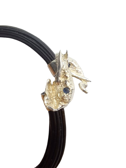 Silver elephant head bypass bangle capediamondexchange.com/products/silve…