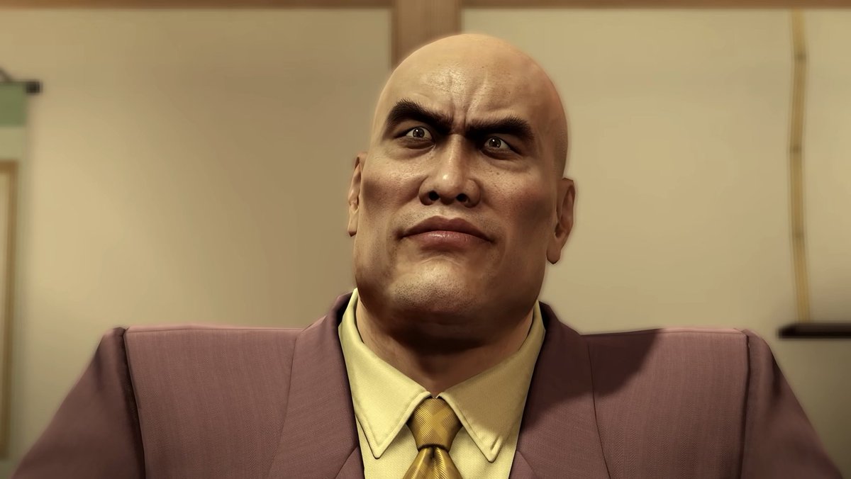 FeilexYT's tweet image. Tío, me hace gracia la cara de este personaje de Yakuza porque parece que lleva el filtro de Giga-Chad de Tiktok XD