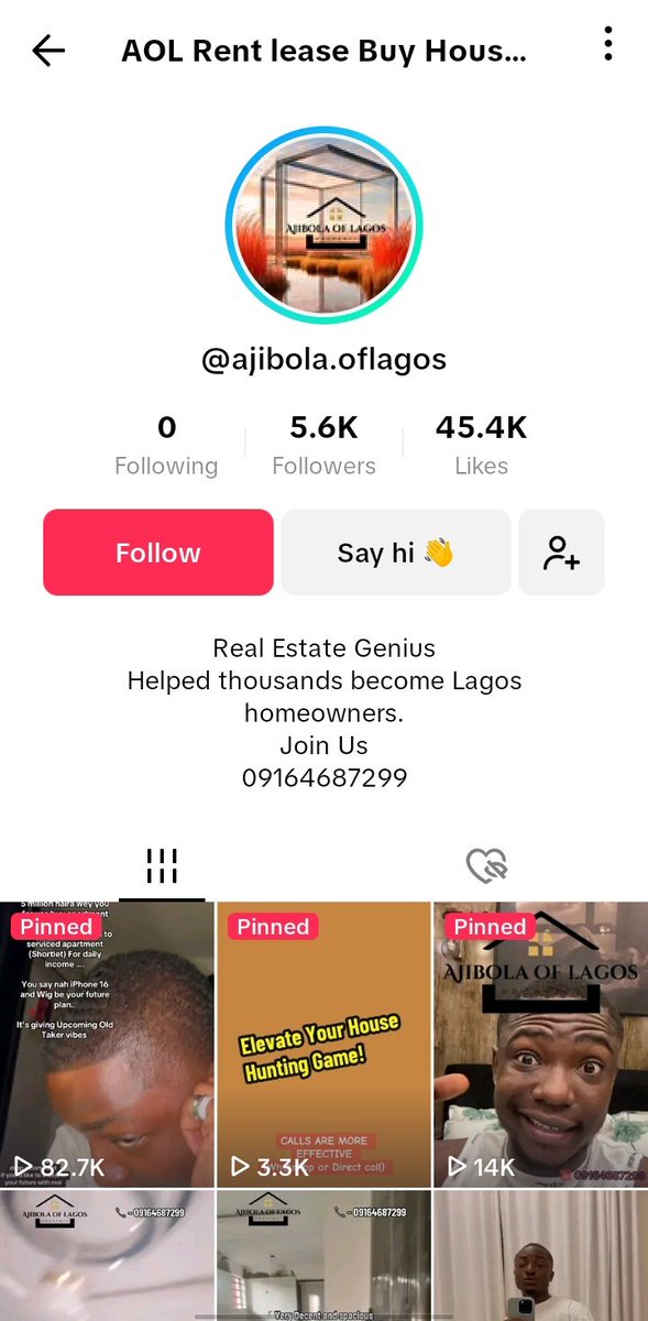 We are 100% Legit !!!!!
Get your dream house with us 
Invest with us in Real Estate 
<a href="/AOL_RealEstate/">Ajibola Of Lagos Realty</a> your trusted and certified Realtor 
vm.tiktok.com/ZSSMNhHJ4/
#ไทยกับกัมพูชา #BigBrotherNaija #BB27 super falcons biggie kaybobo Bright Morgan #realestateagent baleba
Seun #SuFromSo