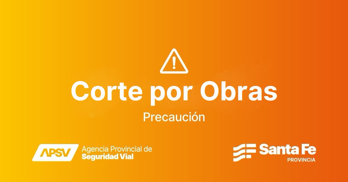 🛣 Autopista Rosario - Santa Fe

🚧 A partir de las 14 hs se realizará un corte de tránsito por un lapso estimado de 40 minutos, en el marco de los trabajos de colocación de un pórtico metálico por la obra del 3er carril.

👇Se implementarán los siguientes cortes y desvíos: