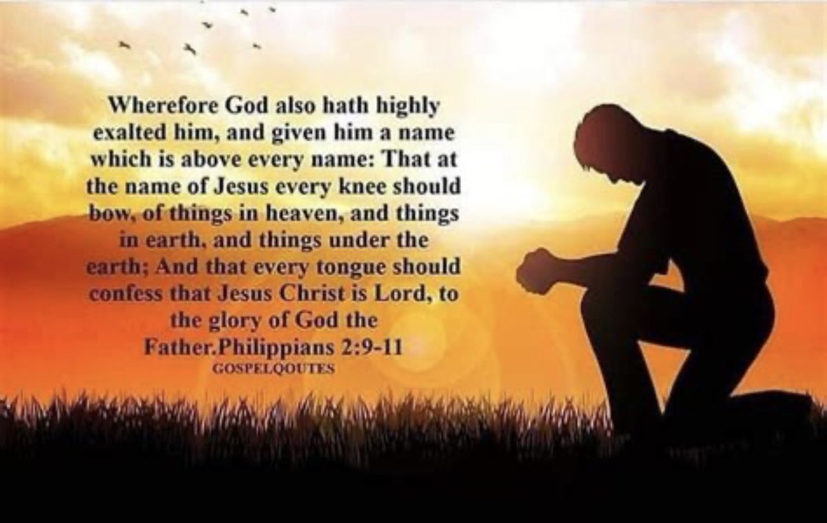 #JesusChristisLord
#TuesdayBlessings 
 Philippians 2:9-11 KJV
Wherefore God also hath highly exalted him, and given him a name which is above every name:

That at the name of Jesus every knee should bow, of things in heaven, and things in earth, and things under the earth;