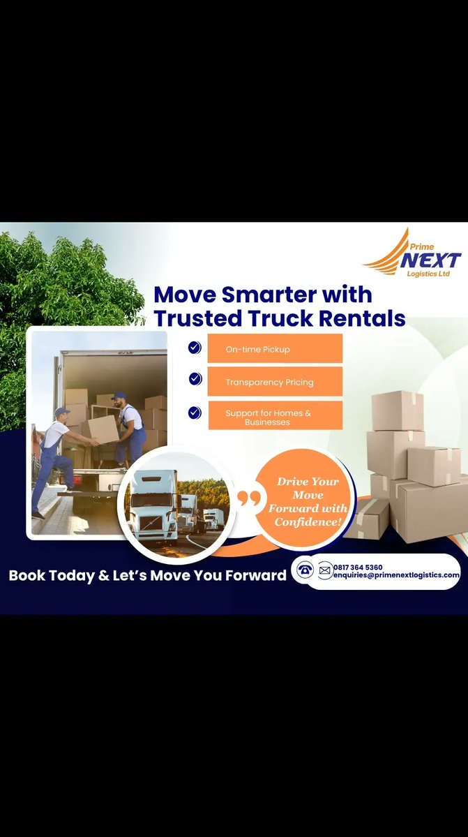 𝗡𝗲𝘄 𝗗𝗮𝘆. 𝗡𝗲𝘄 𝗟𝗼𝗮𝗱. 𝗡𝗲𝘄 𝗥𝗼𝘂𝘁𝗲.
From warehouse delivery to site transport, rent a 𝗣𝗿𝗶𝗺𝗲 𝗡𝗲𝘅𝘁 𝗟𝗼𝗴𝗶𝘀𝘁𝗶𝗰𝘀 truck and move with confidence.
Available now with verified drivers
#TruckRentalLagos #FMCGDistributionNG #LogisticsSupportNG