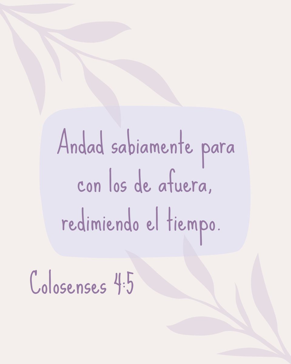 DCarolina777's tweet photo. 🟪 Debemos ser sabios con el manejo del tiempo y con cada oportunidad que se nos presenta para compartir las Buenas noticias de Salvación a aquellas personas que aún no conocen a Jesús. Las personas cercanas a nosotros necesitan de lo que nosotros tenemos. 
Feliz y bendecido día! https://t.co/VjfCi7ugMv