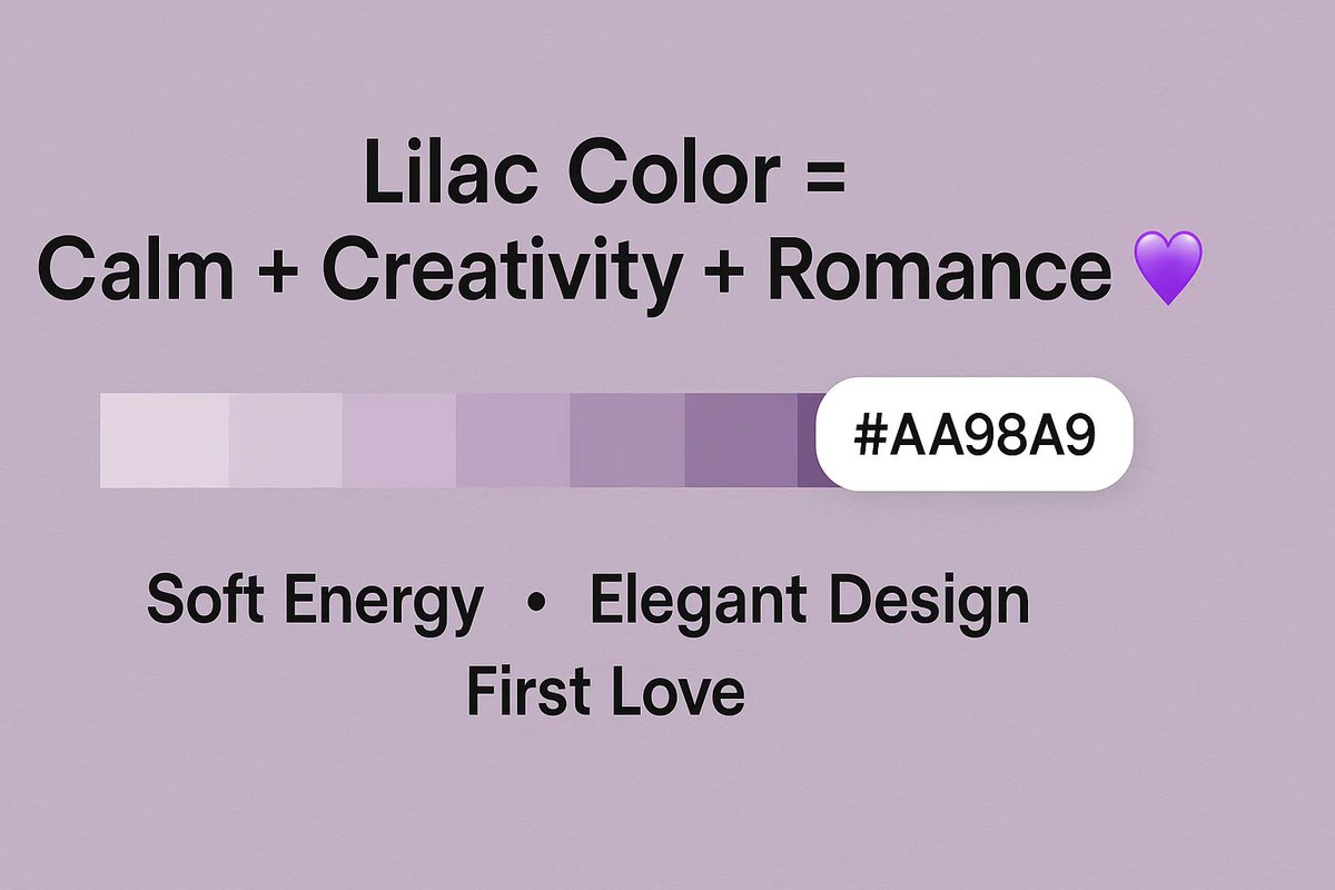 willia86668's tweet image. Lilac = calm, creative, and romantic. 💜
Want a soft, modern touch in your designs?
Grab the HEX code &amp;amp; learn what this pastel shade really says.
clippingworld.com/lilac-color/
🎨 #ColorMeaning #Lilac #DesignInspo #BrandingTips