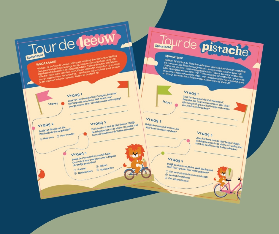 WROAAAAH!!! Kom deze zomer naar de Tour de Leeuw of de Tour de Pistache in de Janskerk (Jansstraat 40, Haarlem). Kies je route en reis door de tentoonstelling 'De Leeuw en het Pistachenootje'. Haal de speurtocht gratis op bij de receptie. Klaar voor de start? Af!