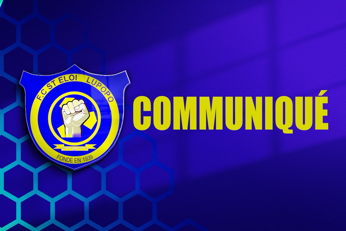 𝐂𝐨𝐦𝐦𝐮𝐧𝐢𝐪𝐮é 𝐝𝐞 𝐩𝐫𝐞𝐬𝐬𝐞

Annonce de la liste des soumissionnaires à l'appel d'offre !

Le Football Club St Eloi Lupopo a le plaisir d'annoncer la liste des soumissionnaires ayant répondu à l'appel d'offre pour le futur équipementier.

Conformément à la procédure,