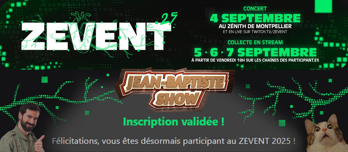Bon ben rendez vous à la rentré pour mon premier #zevent en distanciel du 5 au 7 septembre, héhéhé.
#ZEVENT2025