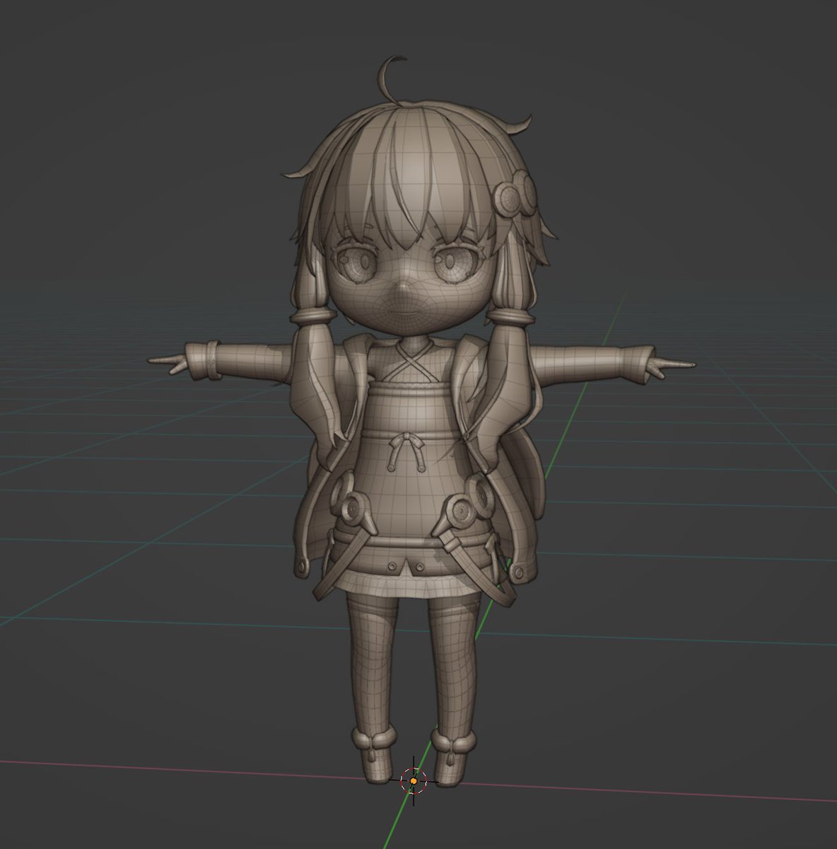 復帰＆WIP
モデリングはできたのでUV展開へ

#b3d #blender