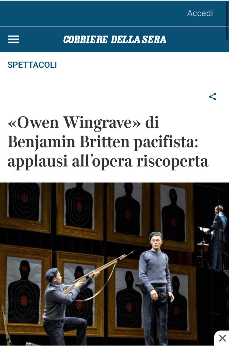 Äneas Humm (@aeneashumm) on Twitter photo Welche Ehre. Danke <a href="/Corriere/">Corriere della Sera</a> 🇮🇹🙏🏼
„…spazio alla fluidità quasi ieratica del protagonista (Äneas Humm capace di rendere tutta la stupefatta, ma salda freschezza dell’eroico anti-eroe). Secondo fattore: l’equilibrio di canto e recitazione.“
🔗
corriere.it/spettacoli/25_… Welche Ehre. Danke <a href="/Corriere/">Corriere della Sera</a> 🇮🇹🙏🏼
„…spazio alla fluidità quasi ieratica del protagonista (Äneas Humm capace di rendere tutta la stupefatta, ma salda freschezza dell’eroico anti-eroe). Secondo fattore: l’equilibrio di canto e recitazione.“
🔗
corriere.it/spettacoli/25_…