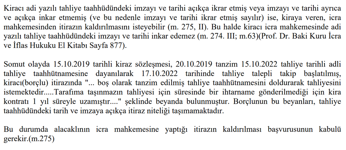 yankibuyuksezer's tweet photo. Kiracının Örn 14 takibine "... boş olarak tanzim edilmiş tahliye taahhütnamesini doldurarak tahliyesini istemektedir" itirazı tarih ve imzaya açıkça itiraz niteliği taşımamaktadır.

12 HD 2024/2693 E 2024/5602 K 30.05.2024 https://t.co/2Nh8on80yG