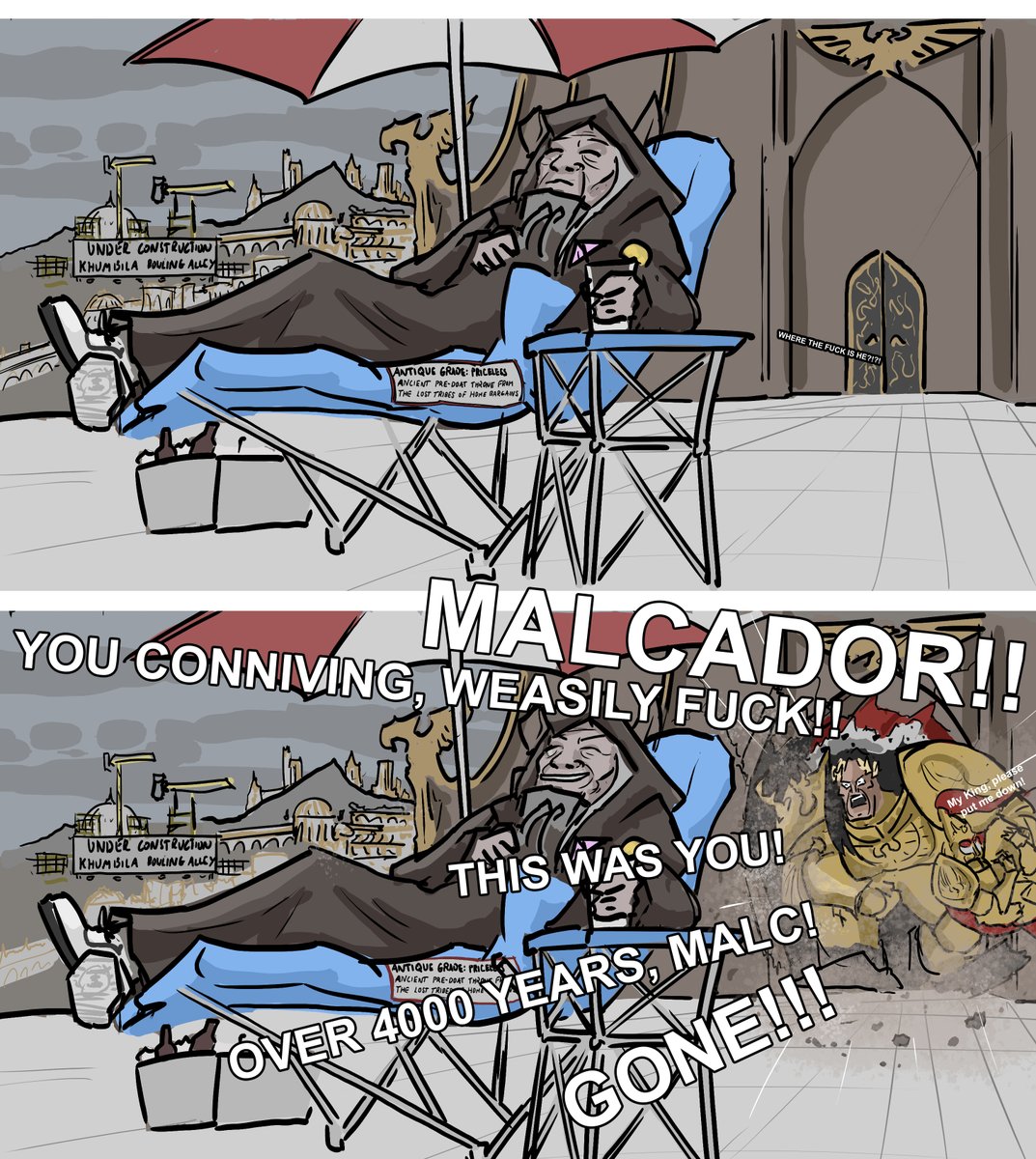 A lone Custodes deals the Emperor irreparable psychic damage #warhammer #40k #warhammerart #WarhammerCommunity