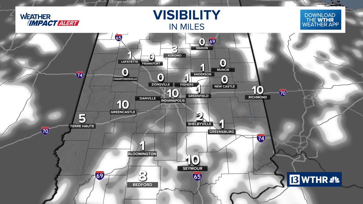 6:15AM -- Fog is thickening across central Indiana. Many areas have visibility under a quarter mile. It looks AND feels steamy out there this morning. #INwx <a href="/WTHRcom/">WTHR.com</a>