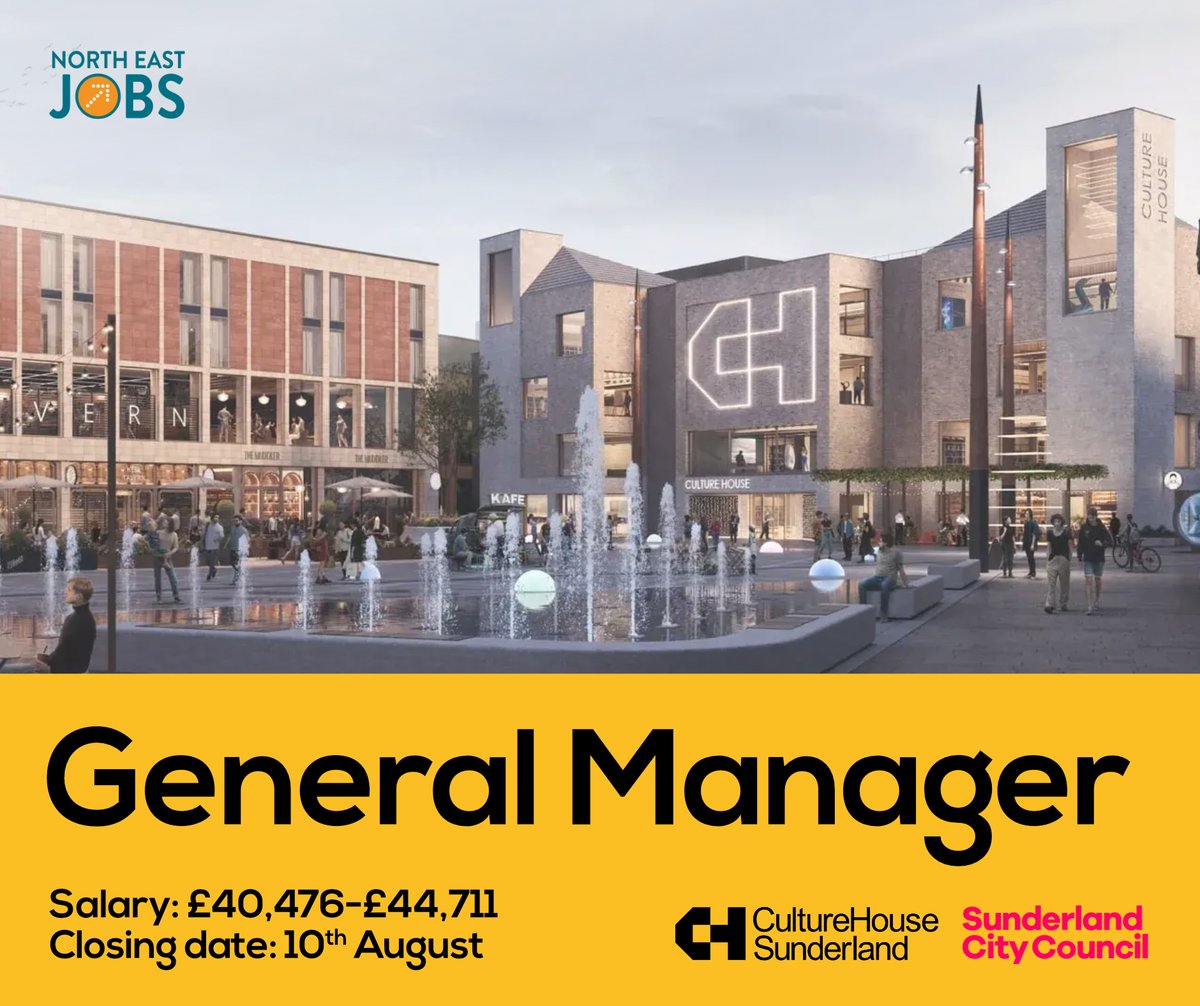 Fancy joining the team at #CultureHouseSunderland? 

Culture House will be a multi-purpose cultural venue, home to the City Library, and they're looking for an experienced General Manager.

Find out more and apply via <a href="/NorthEastJobsUK/">North East Jobs</a>: northeastjobs.org.uk/job/General_Ma…