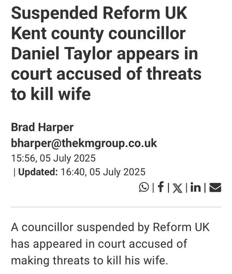 Ramsgate Lady (@ramsgatelady) on Twitter photo . <a href="/reformparty_uk/">Reform UK</a> voted at the last <a href="/Kent_cc/">Kent County Council</a> full council meeting to refuse a debate on the serious issue of violence against women & children. With cllrs like <a href="/danieltaylor/">Daniel Taylor</a> having represented your party are we surprised <a href="/LeaderofKCC/">Linden Kemkaran</a>? See letter from domestic abuse charities. . <a href="/reformparty_uk/">Reform UK</a> voted at the last <a href="/Kent_cc/">Kent County Council</a> full council meeting to refuse a debate on the serious issue of violence against women & children. With cllrs like <a href="/danieltaylor/">Daniel Taylor</a> having represented your party are we surprised <a href="/LeaderofKCC/">Linden Kemkaran</a>? See letter from domestic abuse charities.