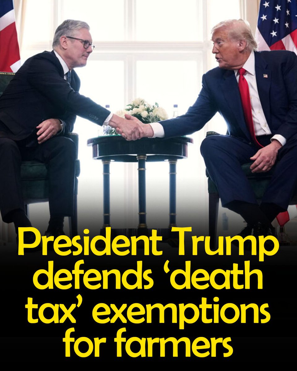🗣️ The UK farming sector has heaped praise on US president <a href="/realDonaldTrump/">Donald J. Trump</a> after he strongly defended the principle of exempting farms from “estate tax”.

READ MORE: ow.ly/HUoJ50WwAbW