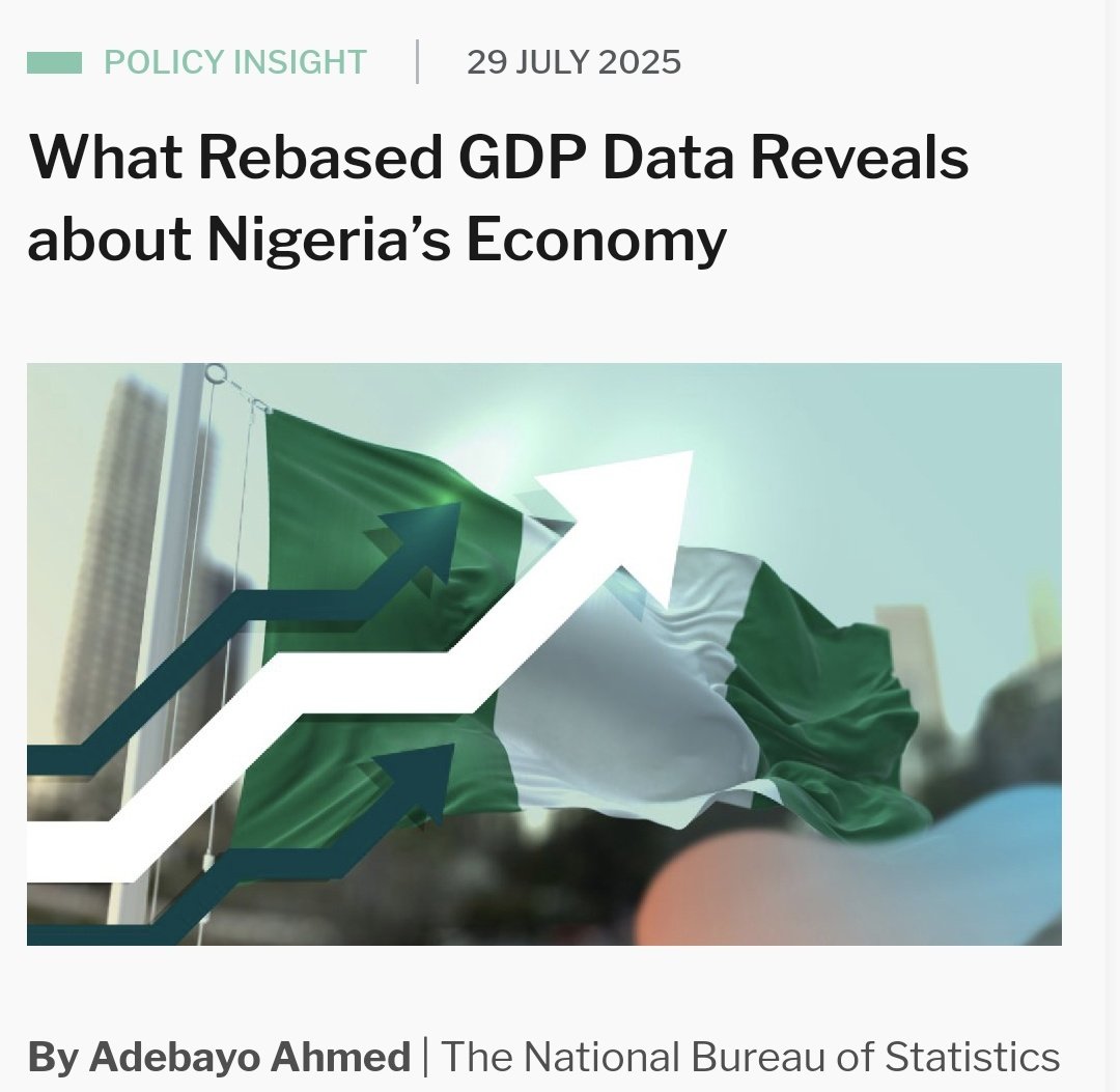 🚨 New Publication Alert...

Our latest Policy Insight piece lifts the hood on Nigeria's rebased GDP numbers and dissects what the data reveals about the structure and the health of the Nigerian economy
👇

agorapolicy.org/research/polic…