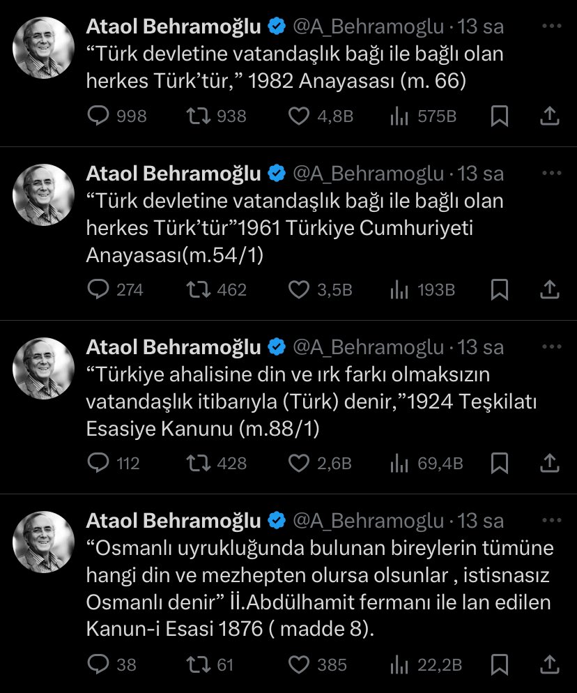 HaberMOD's tweet image. Şair ve yazar Ataol Behramoğlu’nun gündeme dair paylaşımları