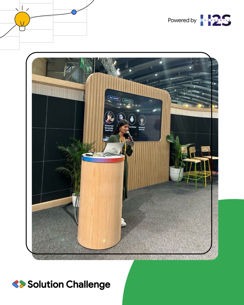 hack2skill's tweet image. Winning teams from #GDGonCampus Solution Challenge 2025 were felicitated at #IOConnect2025 after pitching their winning prototypes in front of industry leaders. 🏆
#SolutionChallenge #Hack2skill