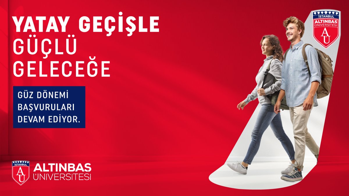 Hedefin güçlü bir gelecekse, ilk adımı şimdi at!
📌 Altınbaş Üniversitesi’nde güz dönemi yatay geçiş başvuruları devam ediyor.

Detaylı bilgi ve başvuru: yataygecis.altinbas.edu.tr