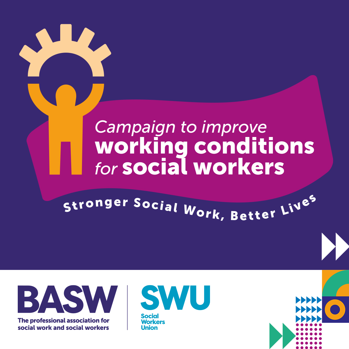 📢 Social workers need better working conditions – now!

At our conference in June, we launched a campaign with <a href="/SWU_UK/">Social Workers Union</a> calling for a better supported, resourced and respected social work profession.

This week, we'll be revealing our campaign asks, and how you can get involved!