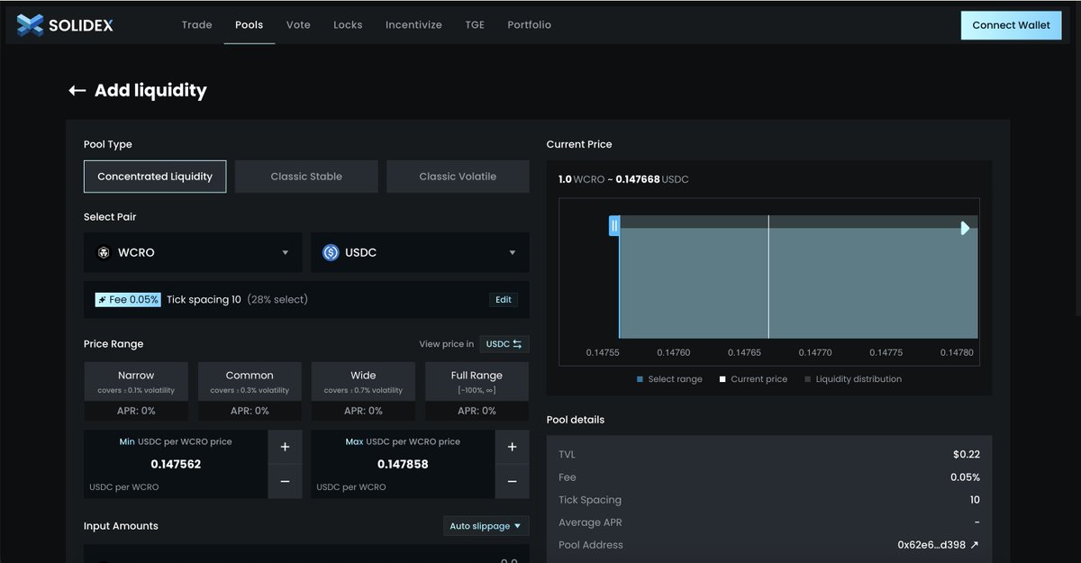 👀The ve(3,3) Era on Cronos Is About to Begin...
Looks like the dev is cooking something serious in the Solidex kitchen 🔥

Concentrated Liquidity UI?
Custom tick ranges?
Auto slippage?

Yeah… Solidex is almost here.

This isn’t a test - this is your early warning.
Get ready.
