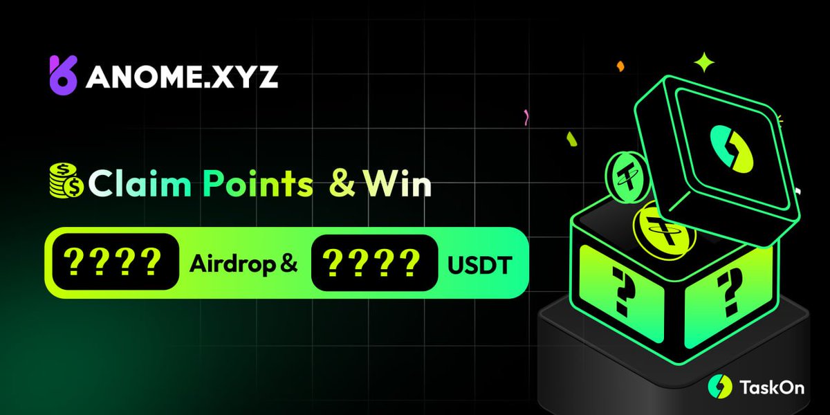 TaskOnCampaigns's tweet image. 🏆 ANOMEOFFICIAL is launching the ANOMEOFFICIAL Community Rewards Program!
Join now, complete simple community tasks to explore the ANOMEOFFICIAL ecosystem, climb the leaderboard, and win exclusive USDT prizes!

🎉 The top 11 participants will share a 100 USDT prize pool:

🥇 Top…