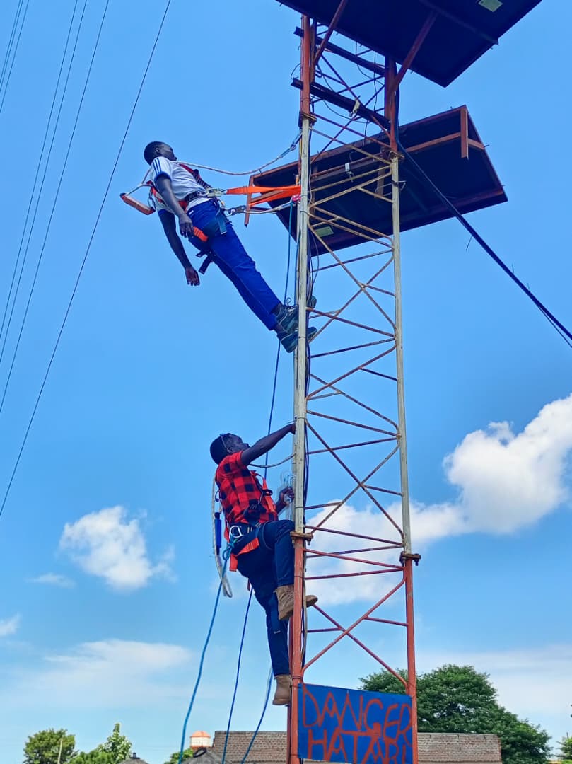 Tower training today included learning how to rescue a colleague who faints while working. These are life-saving skills that prepare us for real emergencies.