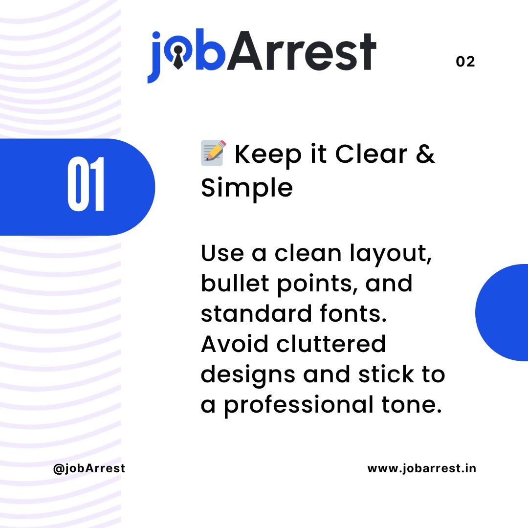 jobarrest's tweet image. Recruiters skim your resume in seconds—make every word count!
💡 Clear layout
🎯 Relevant skills
📊 Quantified results
Upload your resume on #JobArrest &amp;amp; get noticed faster.
👉 jobarrest.in
#ResumeTips #JobSearch #GetHired #FreshersJobs