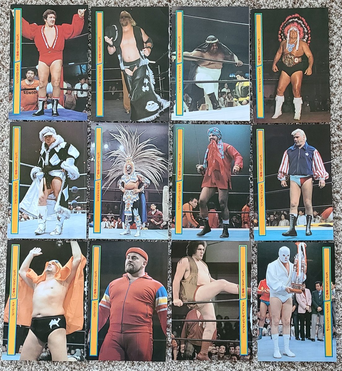 1980 BBM Inserts #1 - #12:  Bill Robinson, Stan Hansen, Abdullah the Butcher, Wahoo McDaniel, Dusty Rhodes, Mil Mascaras, Tiger Jeet Singh, Pat Patterson, The Sheik, Ivan Koloff, Andre the Giant and Mr Wrestling ( Continued....).