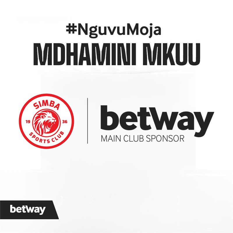 Rasmi✅
#NguvuMoja
<a href="/SimbaSCTanzania/">Simba Sports Club</a> 
<a href="/BetwayTanzania/">Betway Tanzania</a>