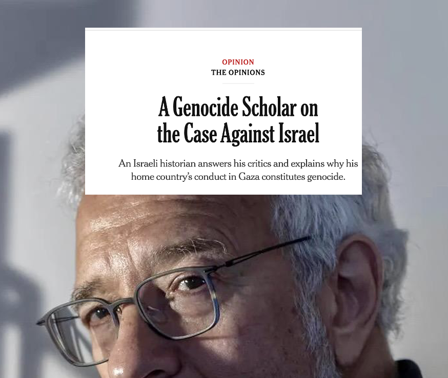 Il New York Times ha intervistato Omer Bartov, uno dei massimi esperti mondiali di genocidi, cresciuto in Israele, che ha prestato servizio nell'IDF e oggi è sulla bocca di tanti per aver definito «genocidio» ciò che avviene a Gaza. Un dialogo di semplice buon senso e lucidità,