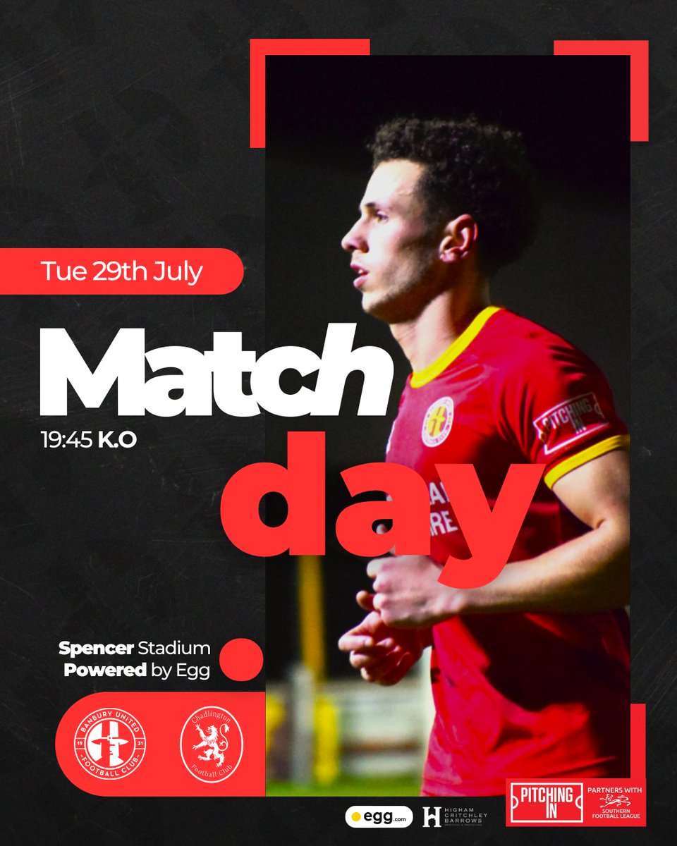 Banbury United FC (@banburyunitedfc) on Twitter photo 𝐌𝐀𝐓𝐂𝐇𝐃𝐀𝐘 🟥🟨
❤️ Tonight's match is for Paul Duester, as we host <a href="/ChadlingtonFC/">Chadlington Football Club</a> at the Spencer Stadium, powered by egg.
🎫 Tickets are once more priced at £5 with U18s and season ticket holders going completely FREE!
#WeAreUnited | #UTP 𝐌𝐀𝐓𝐂𝐇𝐃𝐀𝐘 🟥🟨
❤️ Tonight's match is for Paul Duester, as we host <a href="/ChadlingtonFC/">Chadlington Football Club</a> at the Spencer Stadium, powered by egg.
🎫 Tickets are once more priced at £5 with U18s and season ticket holders going completely FREE!
#WeAreUnited | #UTP