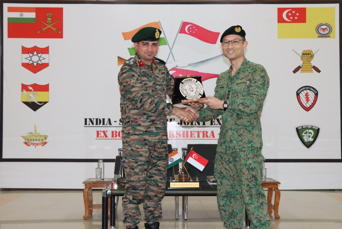 KonarkCorps's tweet image. “Joint Operations under UN Mandate”

On 27 July 25, Joint Foreign Training Exercise with Singapore Army #ExBoldKurukshetra of #BograBrigade, #IndianArmy &amp;amp; #SAF commenced at #Jodhpur with the aim to develop #Jointness under #UN mandate. #MilitaryCooperation
@MEAIndia
@adgpi
