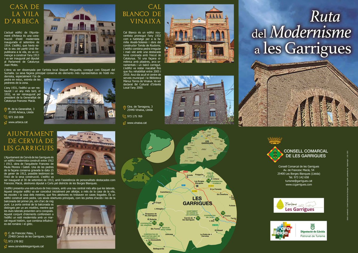 La Ruta del Modernisme a #lesGarrigues reivindica el patrimoni arquitectònic rural de principis del segle XX.

lesborgestv.cat/noticies/cultu…