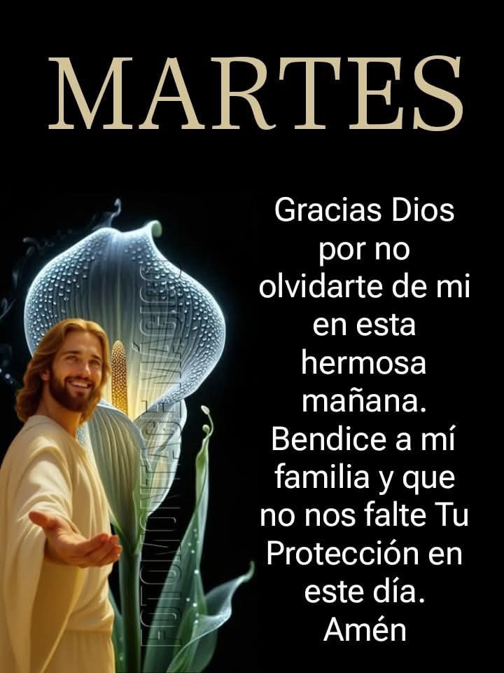 Padre Celestial gracias por no olvidarte de nosotros en ésta hermosa mañana, bendice nuestras familias y amigos. Que no nos falte tu protección en éste día