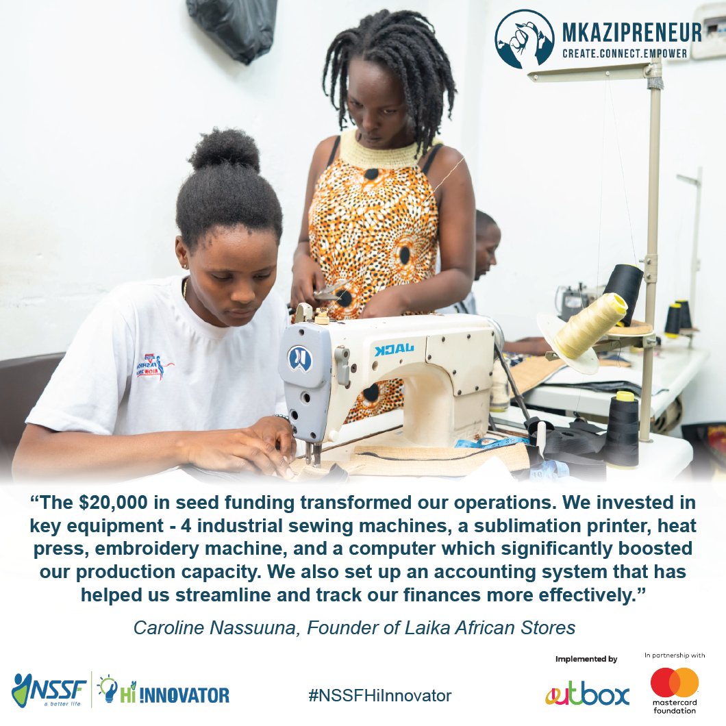 Mkazipreneur (@mkazipreneur) on Twitter photo 💡 Did you know?
Investing in women-led businesses can yield up to a 3x return on development outcomes
With $20,000 in seed funding, <a href="/laikaafrican/">Laika African Store</a> , led by <a href="/nassuuna123/">laika African store</a>, scaled its production by acquiring vital equipment.
The result? Increased output, better quality and 💡 Did you know?
Investing in women-led businesses can yield up to a 3x return on development outcomes
With $20,000 in seed funding, <a href="/laikaafrican/">Laika African Store</a> , led by <a href="/nassuuna123/">laika African store</a>, scaled its production by acquiring vital equipment.
The result? Increased output, better quality and