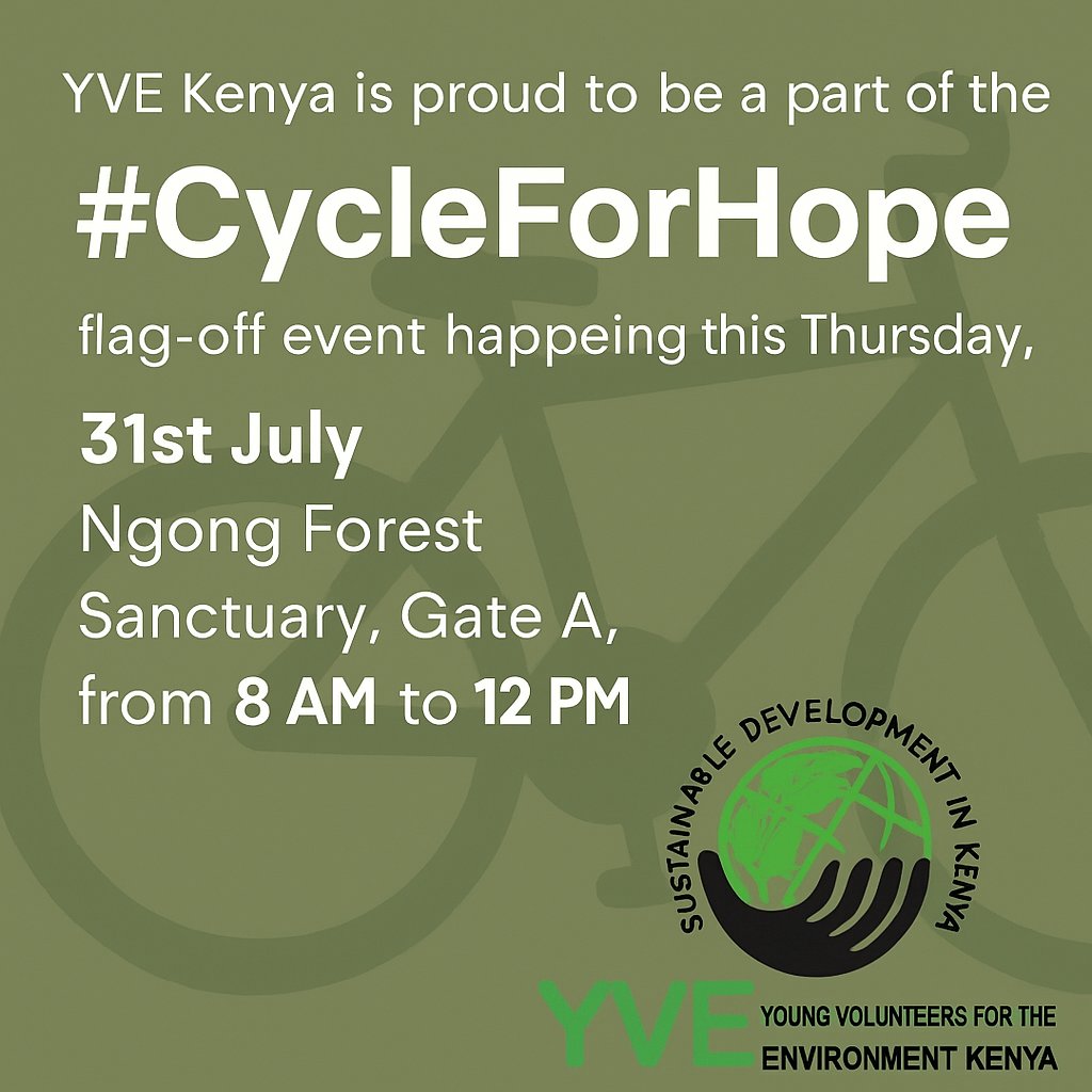 YVE Kenya joins the #CycleForHope flag-off this Thursday to amplify African climate voices on the road to COP30. 🌍🚴‍♀️