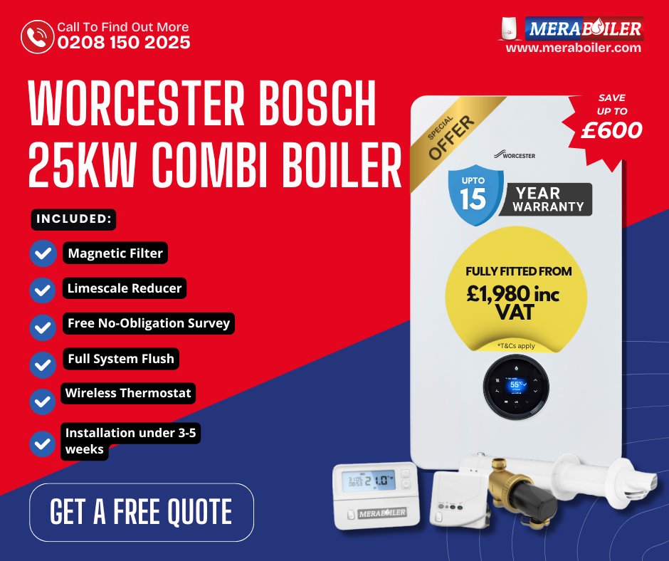 Is your boiler costing hundreds monthly? 💸  
❌ Old boiler = High bills, frequent breakdowns, costly repairs  
❌ Cold showers = Unhappy family  
✅ New A-rated combi = Up to 40% savings!  
🔥 Summer Flash Sale  
📞 Call: 0208 150 2025  
🌐 meraboiler.com/quote