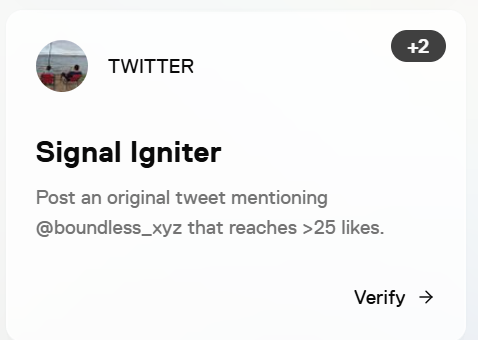 Hey Boundless fam
I need your help to complete the <a href="/boundless_xyz/">Boundless</a>
Silver Task (Signal Igniter). I need 25+ likes on this post to qualify. <a href="/BoundlessTR/">Boundless Türkiye 🇹🇷</a>