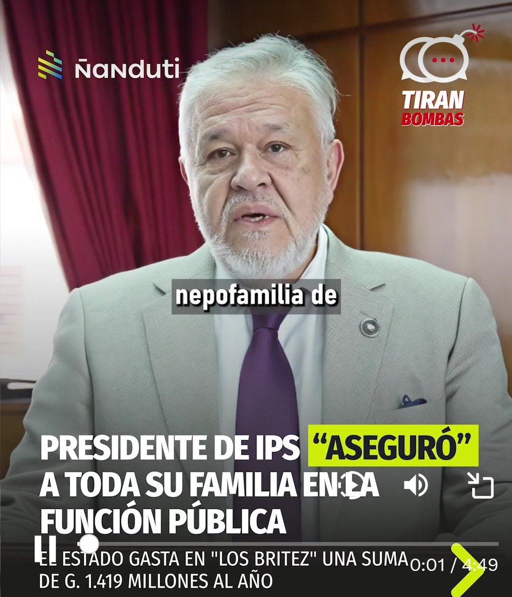 Fabián Martí (@fabianmarti_) on Twitter photo Desde antes de asumir ya se sabía que Brítez entraría a gerenciar los bienes y fondos del IPS en favor de lavadores de dinero y oligopolios privados. Su objetivo: destruir el sistema jubilatorio y de salud para entregar el negocio a intereses mafiosos. 💸💸💸
📷 <a href="/nanduti/">Radio Ñandutí</a> Desde antes de asumir ya se sabía que Brítez entraría a gerenciar los bienes y fondos del IPS en favor de lavadores de dinero y oligopolios privados. Su objetivo: destruir el sistema jubilatorio y de salud para entregar el negocio a intereses mafiosos. 💸💸💸
📷 <a href="/nanduti/">Radio Ñandutí</a>