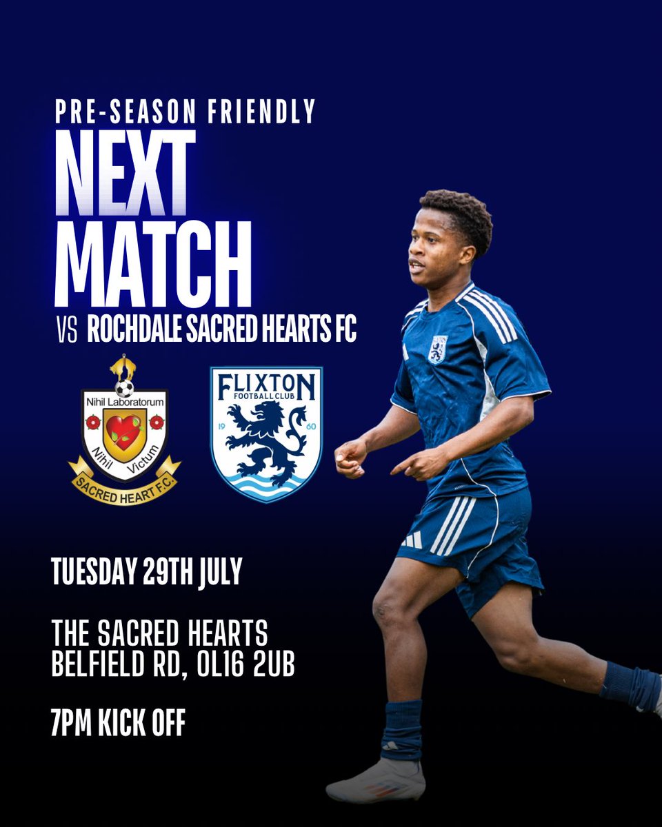 We take on Rochdale Sacred Hearts tonight 7PM kick off in another pre-season test. Let’s keep building 🧗‍♂️

📸 | @spydashoots 

#UpTheFlixton🦁