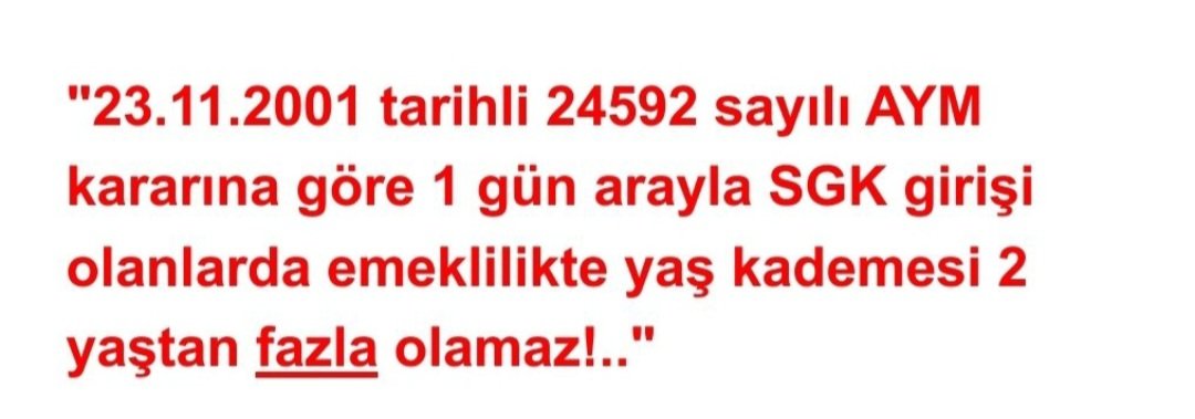 #EMADDER ÖZGÜR (@99stajmagduru) on Twitter photo Sayın <a href="/zorlu77/">Prof.Dr.Kürşad ZORLU</a> vekilim
Lütfen sesimizi duyurun
1güne 1aya 1yıla 17 20 yıl geç emeklilik olurmu kademe istiyoruz
AYM bile böyle olmaz diyor
Bizler de bu ülkenin evlatlarıyız
8000 primlerimiz var bizim
<a href="/EmadDernegi/">EMEKLİLİKTE ADALET DERNEĞİ ⚖️</a>
#KademeHerYerde Sayın <a href="/zorlu77/">Prof.Dr.Kürşad ZORLU</a> vekilim
Lütfen sesimizi duyurun
1güne 1aya 1yıla 17 20 yıl geç emeklilik olurmu kademe istiyoruz
AYM bile böyle olmaz diyor
Bizler de bu ülkenin evlatlarıyız
8000 primlerimiz var bizim
<a href="/EmadDernegi/">EMEKLİLİKTE ADALET DERNEĞİ ⚖️</a>
#KademeHerYerde