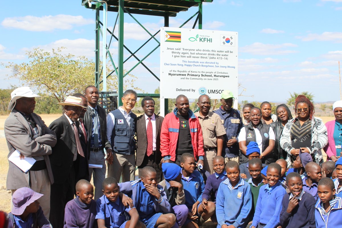 Korea Food for the Hungry International, together with Upper Manyame Sub-Catchment Council, donated two solar powered boreholes to the Nyarumwe community in Hurungwe.

A borehole handover ceremony took place at Nyarumwe Primary school last week.#uppermanyame #communitydevelopment