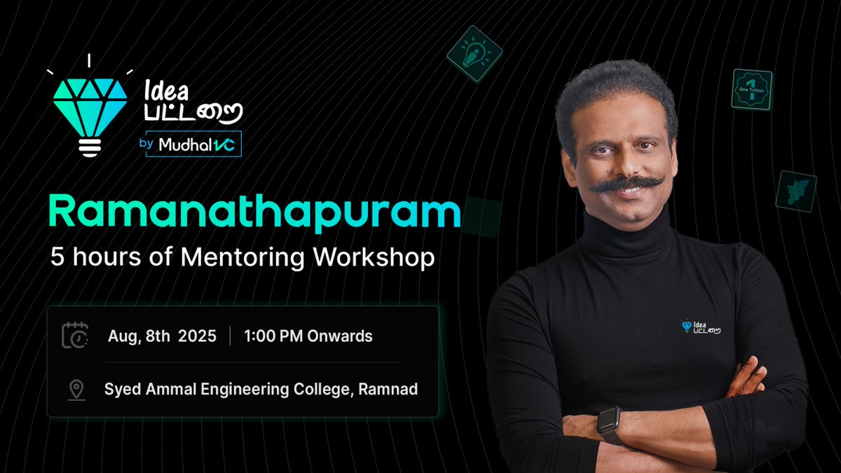 For founders in and around #Ramanathapuram ONLY. Register here : imjo.in/arSWRf . We are planning for only 10 companies on first cum first basis.