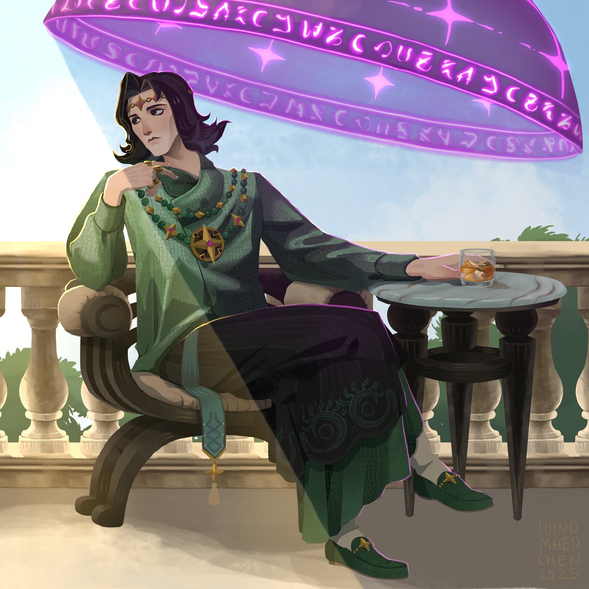 Cyran didn't strike me as a person to show skin. So that's as summery as I could make him. xD He will simply use magic to adjust the temperature around him. ;-)

#AFKJourney #afkjourneyfanart #EsperiArt