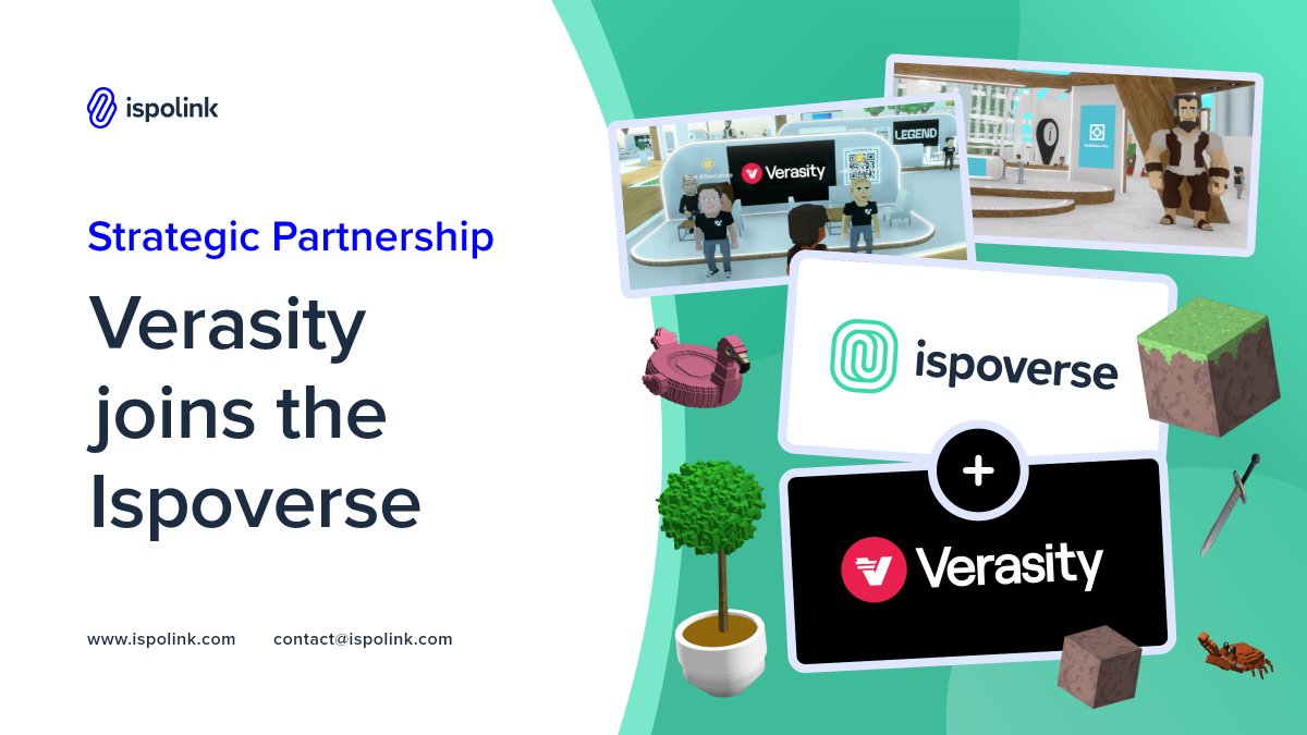 Ispolink (@ispolink) on Twitter photo ⚡ New Partnership: Ispoverse × Verasity!
Excited to have <a href="/verasitytech/">Verasity (2025 ⏩)</a> on the #Ispoverse with their own Booth to harness the attention of Web3 gamers!
This integration lines them up next to 50+ prominent partners, such as <a href="/kucoincom/">KuCoin</a>, <a href="/movementlabsxyz/">Movement</a>, <a href="/MantaNetwork/">Manta Network (🔱,🔱)</a> to increase ⚡ New Partnership: Ispoverse × Verasity!
Excited to have <a href="/verasitytech/">Verasity (2025 ⏩)</a> on the #Ispoverse with their own Booth to harness the attention of Web3 gamers!
This integration lines them up next to 50+ prominent partners, such as <a href="/kucoincom/">KuCoin</a>, <a href="/movementlabsxyz/">Movement</a>, <a href="/MantaNetwork/">Manta Network (🔱,🔱)</a> to increase