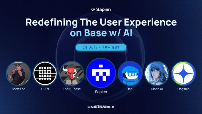JenniferDiegel's tweet photo. UX on Base is getting a serious glow-up ⚡
With AI at the core and design that thinks ahead, this panel by @JoinSapien and friends is not to miss.
🧠 Smart
🎨 Sleek
🧩 Built for the future
🗓️ July 29, 4PM EST
#Base #UX #AI #Web3Design #SapienProtocol #Unfungible https://t.co/GkM93FcGFX