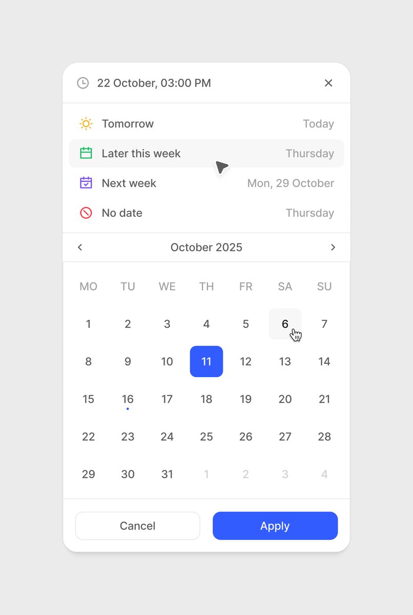 ersadwork's tweet image. B012 — Date picker block ✨

w / @alignui