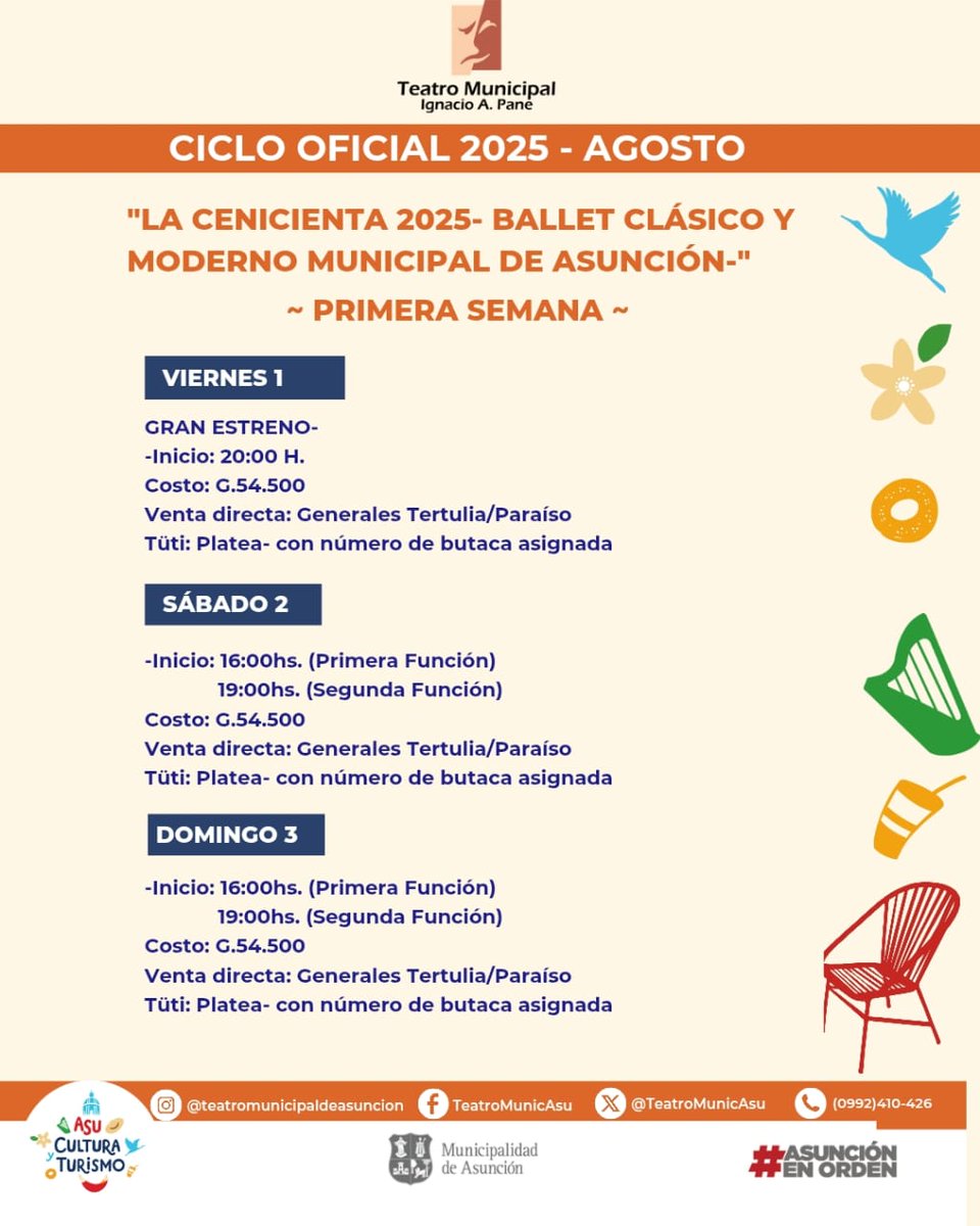 ✨Nos preparamos con todo para el estreno mundial de La Cenicienta 🩰, en la 2da temporada del BCMM 💫
🎭 Dirección: Miguel Bonnin. 
🎟️ Entradas disponibles en @tutipy_
📞 Venta directa al 0975 555 209
📅 Funciones: 1, 2, 3, 8, 9 y 10 de Agosto.