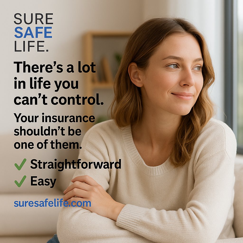 SureSafeLife's tweet image. You can’t control everything.
But your insurance? That should be simple.

✔️ Straightforward
✔️ Easy

suresafelife.com

#SureSafeLife #SimpleInsurance #PlanWithConfidence #SecureYourFuture #PeaceOfMind